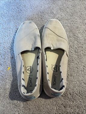 TOMS Canvas Slip-On Shoes in Light Tan